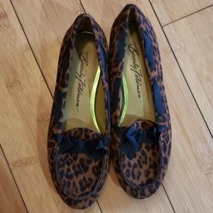 Beverly Feldman cheetah driving loafer